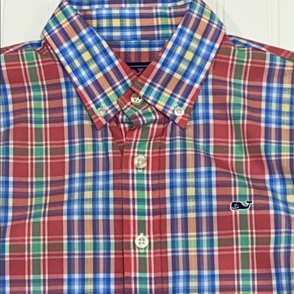 Vineyard Vines Plaid Long Sleeve Whale Shirt 16